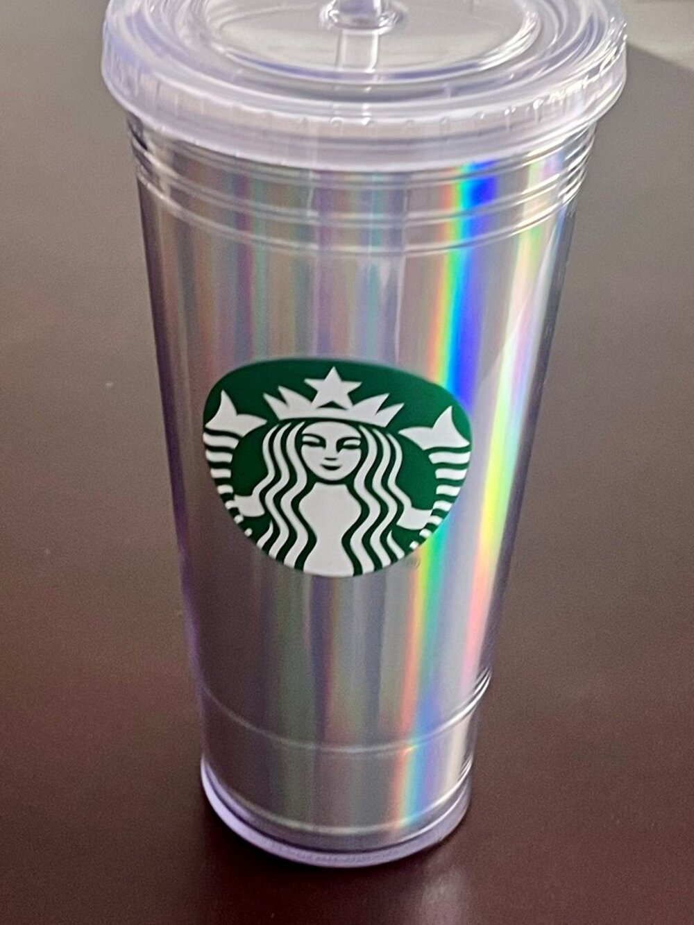 Starbucks Iridescent Silver/Rainbow Cold Cup Tumbler